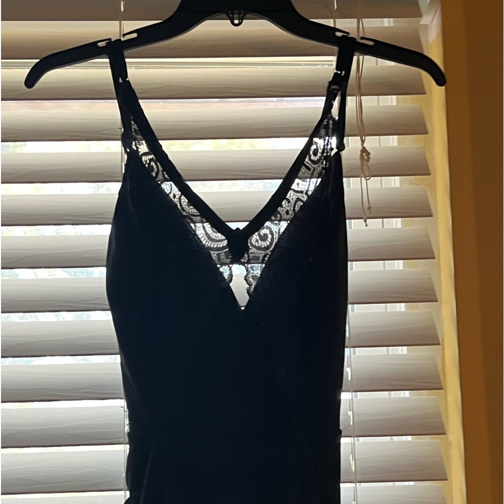 Skin tight long black prom dress